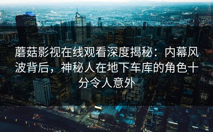蘑菇影视在线观看深度揭秘:内幕风波背后,神秘人在地下车库的角色十分令人意外